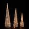 Glitzhome® Lighted Christmas Champagne Gold Cone Tree Outdoor Décor Set